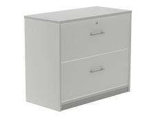 rocada STORE - Armario de cajones - 2 cajones - melamina - gris, aluminio