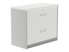 rocada STORE - Armario de relleno vertical - 2 cajones - melamina - blanco, aluminio