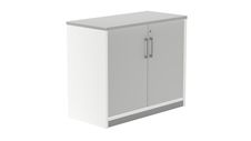 Armario bajo con puertas 78x90x45 estructura blanca puertas gris