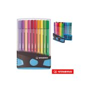 Estuche 20 stabilo pen 68 colorparade antracita-azul