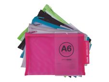 APLI - Set de bolsas - A6 - nailon - gris, negro, verde claro, celeste, fucsia