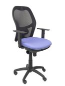 Silla  jorquera malla negro asiento azul claro