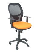 Silla  jorquera malla negro asiento naranja