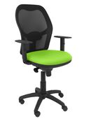 Silla  jorquera malla negro asiento verde pistacho