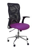 Silla minaya respaldo malla negro asiento bali morado