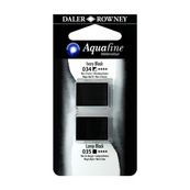 Daler-Rowney Aquafine - Ensemble de peinture - 2 parties - aquarelle - 2 couleurs - noir ivoire, noir lampe - demi-plateau