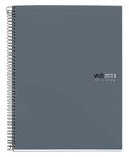 Notebook The Original, Couverture rigide, A4, lignes horizontales, 80 feuilles de 1 couleur, Miquelrius, Grafit.