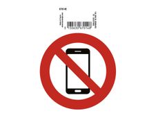 Exacompta - Pictogramme - utilisation des téléphones portables interdite - 100 x 100 mm - rouge