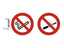 Exacompta - Pictogramme - interdit de vapoter/fumer - 100 x 100 mm - rouge