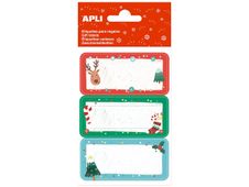 Apli kids - 9 étiquettes cadeau - 73 x 35 mm - Noël/rennes