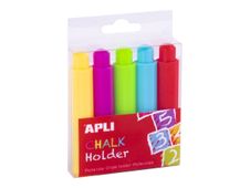 APLI - 5 porte-craies - 9mm - couleurs assorties