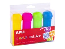 APLI - 4 porte-craies - 25mm - couleurs assorties