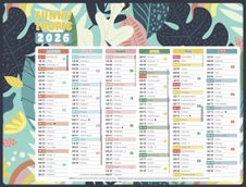 Calendrier bancaire illustré année civile BOUCHUT "Exotique Medium" 32 x 42 cm Pefc 70 %