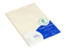 G.LALO Vergé de France - 25 Cartes en papier vergé - 107 x 152 mm - ivoire