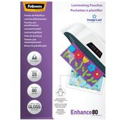 Fellowes - 25 pochettes de plastification A4 (216 x 303 mm) - 80 microns - brillantes 