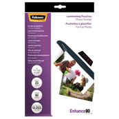 Fellowes - 25 pochettes de plastification photo (108 x 159 mm) - 80 microns - brillantes 
