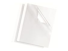 Fellowes - 100 couvertures à reliure pour machine thermique A4 (21 x 29,7 cm) - 200 g/m² - 3 mm - face transparente, dos carton blanc