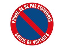 Pickup - Pictogramme rond - Défense de stationner / sortie de voitures - 300 mm