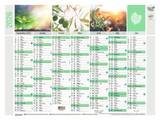 Quo Vadis Equology - Calendrier recyclé 7 mois par face - 40,5 x 55 cm