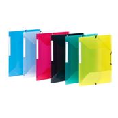 Viquel Propyglass - Chemise polypro à rabats avec étiquette tranche - A4 - disponible dans différentes couleurs