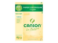 Canson C à grain - Pochette papier à dessin - 10 feuilles - A3 - 224 gr - blanc