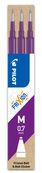 Pilot Frixion Ball - 3 Recharges pour rollers effaçables - 0,7 mm - violet