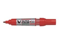 Pilot V SUPER COLOR - Marqueur permanent rechargeable - pointe ogive - rouge