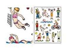 Apli - 3 feuilles gommettes sports