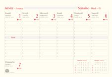 Up to Date - Recharge semainier pour socle - 21 x 14,5 cm - Oberthur