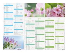 Oberthur Fleurs - Calendrier 6 mois par face - 40,5 x 52 cm