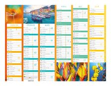 Oberthur Color Story - Calendrier 6 mois par face - 33,5 x 43 cm