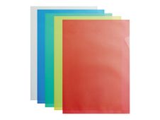 100 Pochettes coin neutres - A4 - pour 25 feuilles - 12/100 - couleurs assorties