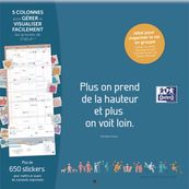 Calendrier Oxford Family 16 mois (septembre à décembre) - 1 mois sur 2 pages - 30 x 30 cm - turquoise - Hamelin