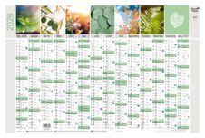 Quo Vadis Equology - Calendrier recyclé horizontal - 13 mois sur 1 face - carte de France au verso - 43 x 55 cm