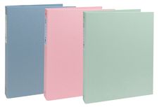 Exacompta AutentiK - Classeur à anneaux - largeur de dos : 40 mm - pour A4 (210 x 297 mm) - capacité : 275 feuilles - bleu gris, rose bonbon, vert sauge