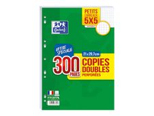Oxford - copies doubles - 300 pages - A4 - petits carreaux (5x5 mm) - perforées