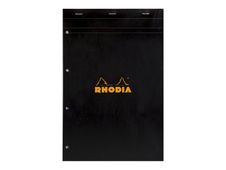 Rhodia Basics - Bloc notes - A4 + - 160 pages - grands carreaux - 80g - noir