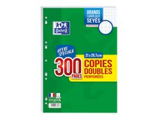 Oxford - copies doubles - 300 pages - A4 - grands carreaux (Seyes) - perforées