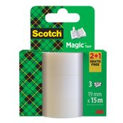 Scotch – Lot de 3 rubans adhésifs invisibles – 19 mm x 15 m – Transparent