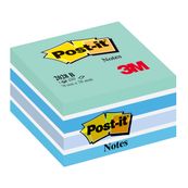 Post-it - Bloc Cube - 450 feuilles - 76 x 76 mm - couleurs assorties bleu