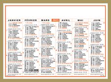 Oberthur Classique - Calendrier 6 mois par face - 12,5 x 17 cm