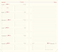 Oberthur 17 - Recharge pour organiseur - 1 semaine par page et 1 page de note - 10 x 17 cm