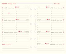 Oberthur 13 - Recharge pour organiseur - 1 semaine sur 2 pages - 8 x 13 cm