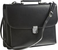 Cristo - Mallette 3 compartiments - cuir de vachette - noir