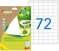 Apli Agipa - Etui A5 - 1008 Étiquettes 100% recyclées blanches multi-usages - 16 x 22 mm - coins arrondis - réf 101243