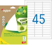 Apli Agipa - Etui A5 - 630 Étiquettes 100% recyclées blanches multi-usages - 12,8 x 38 mm - coins arrondis - réf 101244