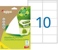 Apli Agipa - Etui A5 - 140 Étiquettes 100% recyclées blanches multi-usages - 38,5 x 65 mm - coins arrondis - réf 101249