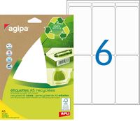 Apli Agipa - Etui A5 - 84 Étiquettes 100% recyclées blanches multi-usages - 97 x 46 mm - coins arrondis - réf 101250