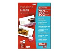 Apli DECAdry - Papier pour 100 cartes de visite brillantes 85 x 54 mm - 280 g/m² - 10 feuilles