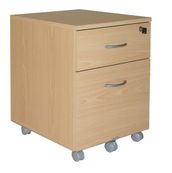 Caisson mobile WINCH 2 tiroirs dont 1 pour dossiers suspendus - Imitation Hêtre